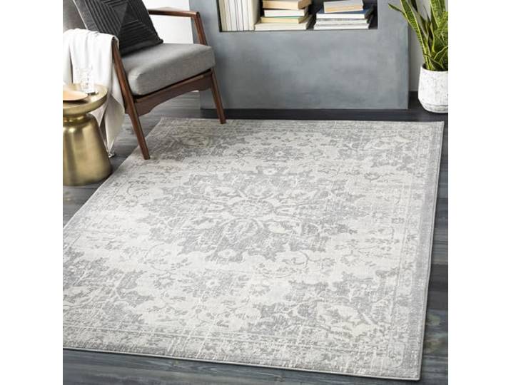 Livabliss Epsom Kubu Vintage Teppich 160x220 cm – Grau, Elfenbein