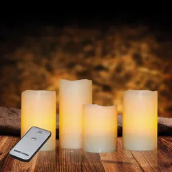 X4-Life X4-LIFE LED Echtwachskerzen 4er Set incl. Fernbedienung