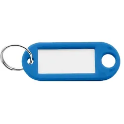 CombiCraft Schlüsseletiketten mit ausziehbarem Papier in Blau 55x22 mm - 100er Pack