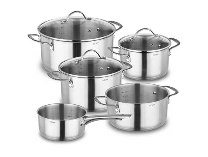 KOPF Topfset Induktion Clara, 8-teilig, Silber, Edelstahl