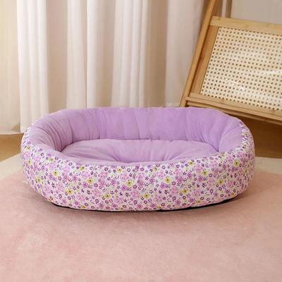 Inspired Finds Floral All Season Pet Bed For Dogs & Cats purple l