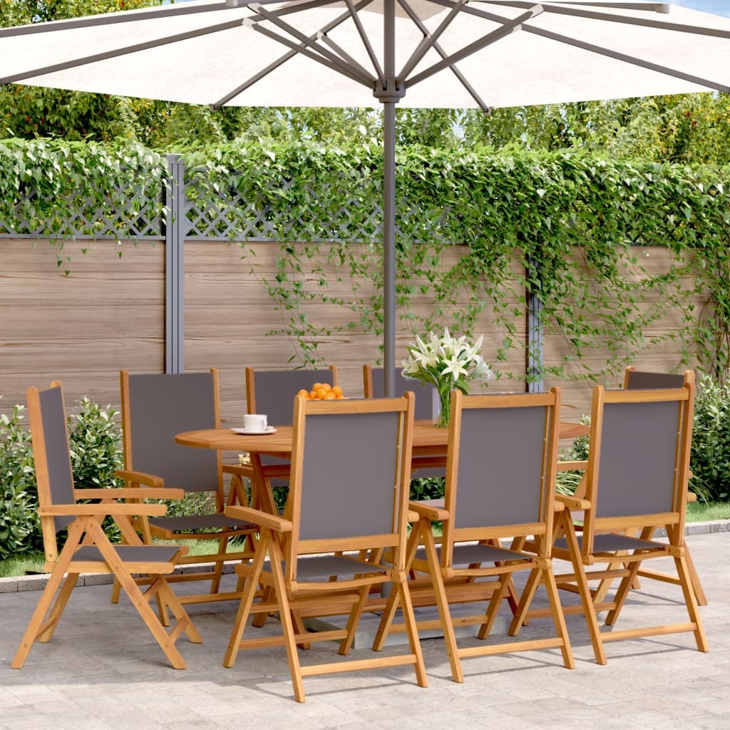 Maison Exclusive - Klappstuhl Verstellbar 8 Stk. Anthrazit Stoff und Massivholz