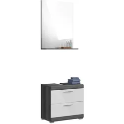 Ebuy24 Scout Badmöbelset S49 hvid højglans, grau.