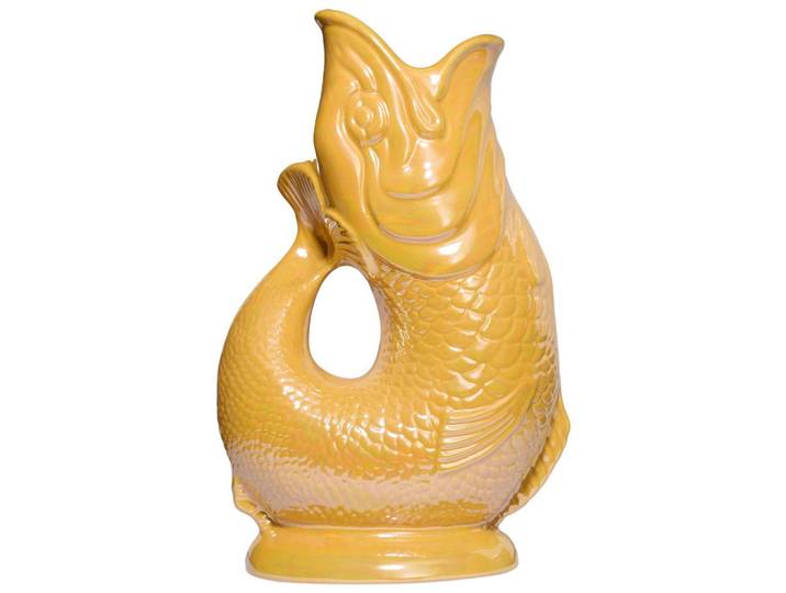 Gluckigluck Karaffe mit „Gluck-Gluck“-Geräusch 27,5/17/9,5 cm, Gelb, Keramik, Tiere, 1.2 L, Organisch, handgemacht, Geschirr, Kannen & Karaffen, Wasserkaraffen & Krüge