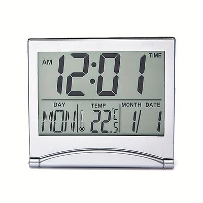 Digitaler Wecker, Weckereinstellung 12/24 Stunden, verwendet für Temperatur- und Datumsanzeige von Büro-, Reise- und Schlafzimmerweckern, Tischuhr, Reiseuhr, elektronische Uhr
