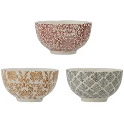Bloomingville Genia Schale, Steingut 3er, Ø 13,5 x H7,5 cm, 3er Set