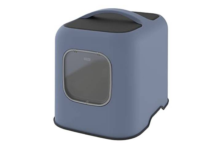Rotho MyPet Biala Katzenklo mit Deckel Katzentoilette mit Schaufel in Blau