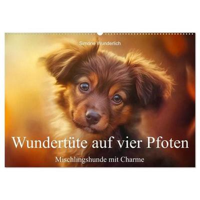 Wundertüte auf vier Pfoten - Mischlingshunde mit Charme (Wandkalender 2027 DIN A2 quer), CALVENDO Monatskalender