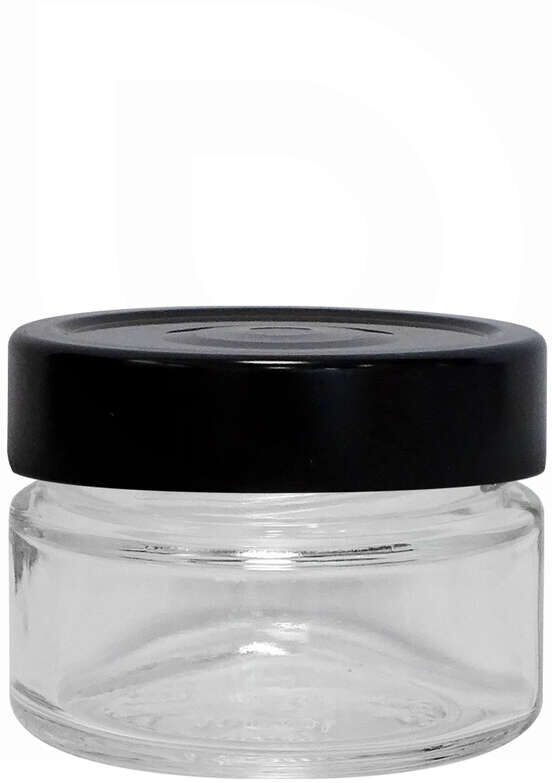 Polsinelli Vasetto in vetro ERGO 106 mL con tappo flip alto nero (24 pe