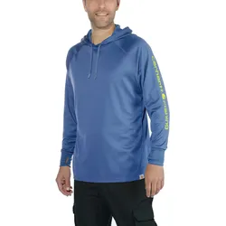Carhartt leichter Angler-Hoodie 103572 für Herren, schnelltrocknend, geruchshemmend und schmutzabweisend - inf. blue heather - XS