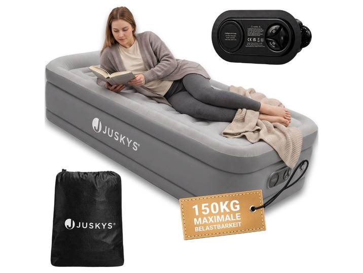 Juskys Sapri, Einzelmatratze, Rechteck, Integrierte Luftpumpe