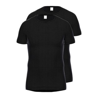 Unterhemd AMMANN "2er Pack T-Shirt Unterhemd Day Classic", Herren, Gr. 10, N-Gr, grau (anthrazit), Obermaterial: 75% Baumwolle CO. 25% Polyester PES., Unterhemden Unterhemd