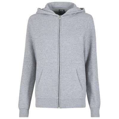 Sweatjacke URBAN CLASSICS "Urban Classics Ladies Basic Essential Zip Hoody", Damen, Gr. XXL, grau (erdgrau), 50% Baumwolle, 50% Polyester, unifarben, Rundhals, Sweatjacken Sweatjacke
