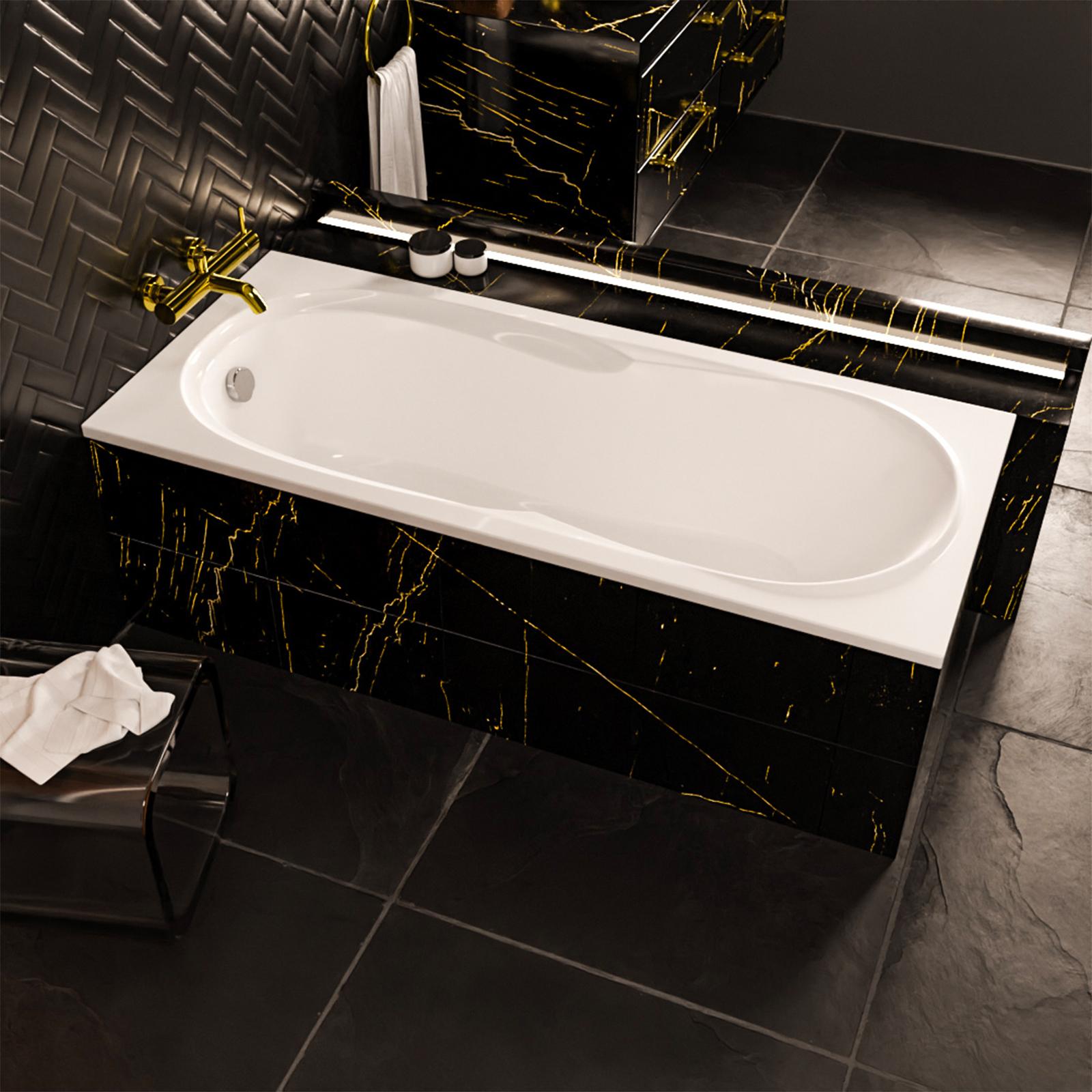 ECOLAM Badewanne Rechteckbadewanne 150x70 cm Sekwana Acrylwanne + Füße Ablauf Wanne