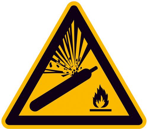 Warnschild Gasflasche Folie selbstklebend 100mm ISO 7010 1St.
