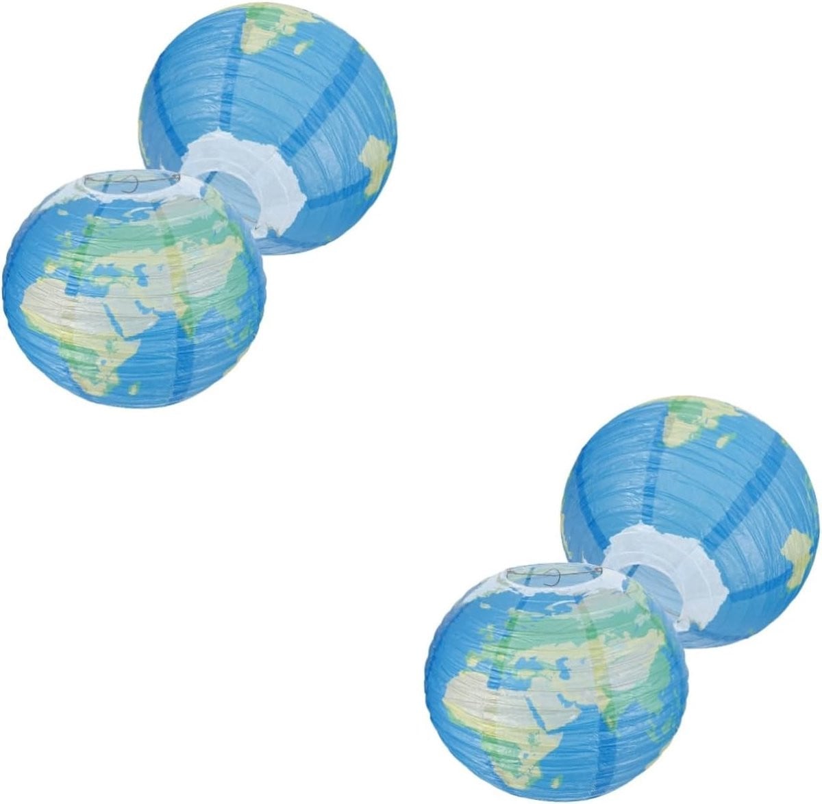 Papieren Lantaarn Wereldkaart Bol Multicolor - 30 cm