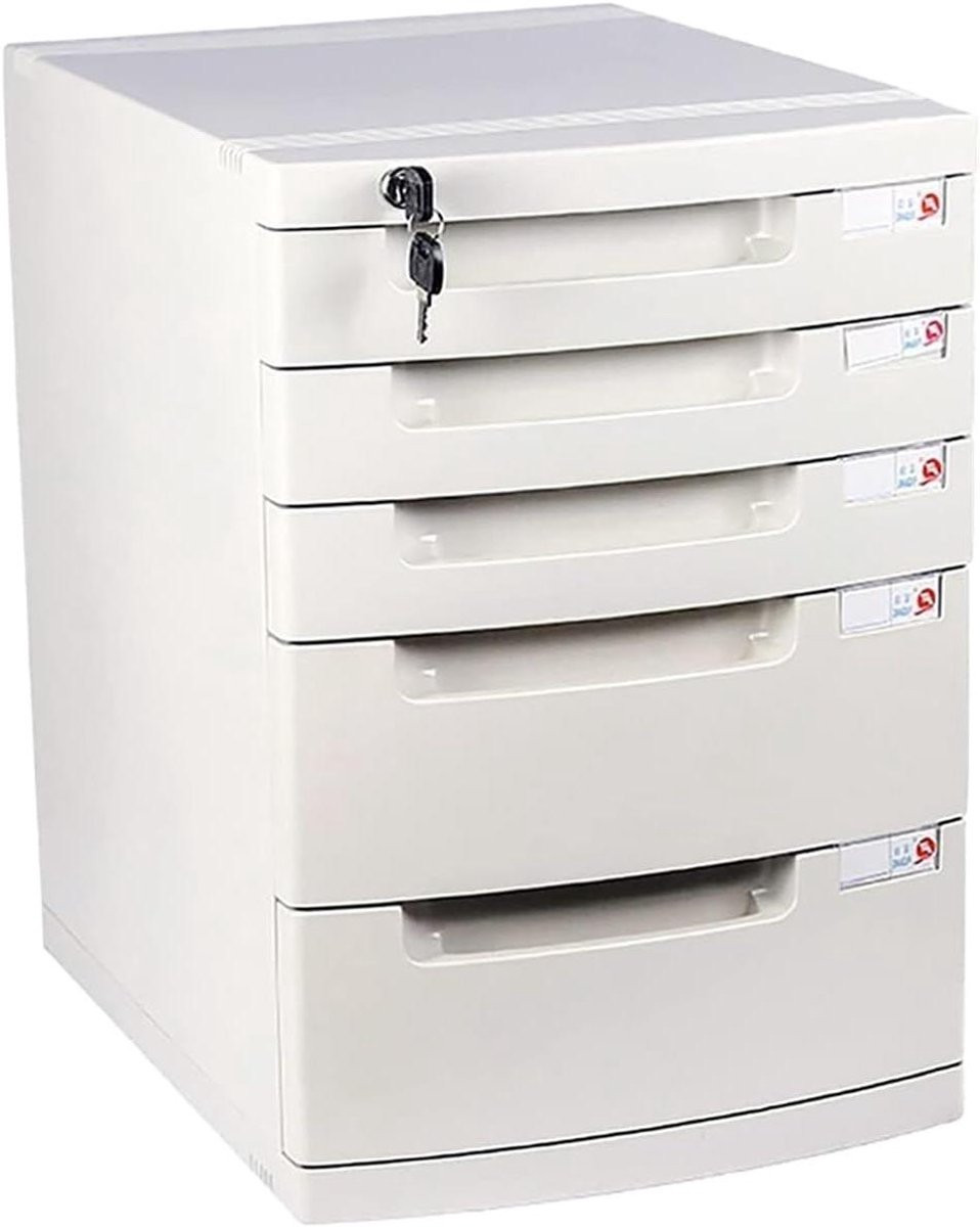 Archiefkast Desktop Kantoorkast met lades en slot Wit