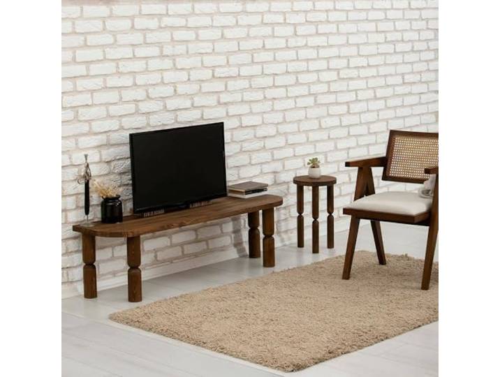 Dmora TV-Regal Ceres 140x35x40, Braun mit Ablage