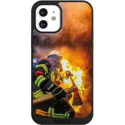 Nivocase Handyhülle für Apple iPhone 12 Hülle NIVOpure Case Schwarz Feuer Feuerwehr Lebensretter (Apple iPhone 12), Smartphone Hülle, Schwarz