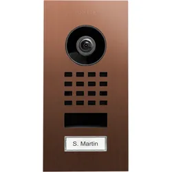 DoorBird D1101V Unterputz IP Video Türsprechanlage Bronze-Optik als PVD Beschichtung, Edelstahl, gebürstet