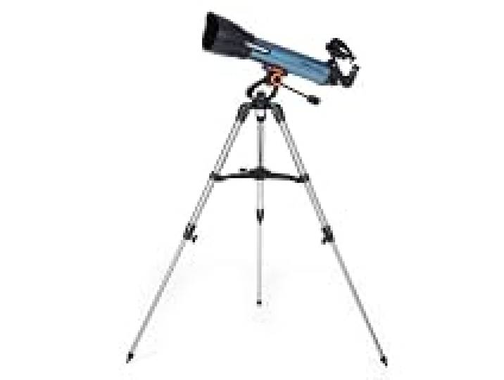 Celestron 22403 Inspire 100AZ Refractor Telescope with Built-in Smartphone Adapter, Blue