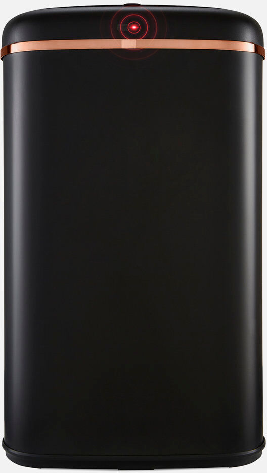 Tower Cavaletto Square Sensor Waste Bin, 58L Black / Rose Gold