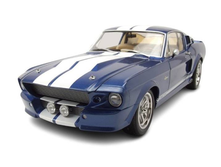 KK Scale Modellauto Ford Shelby Mustang GT500 1967 blau weiß, Maßstab 1:12
