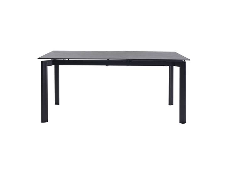 Table à manger extensible en céramique noire et métal L180-240 cm CARA