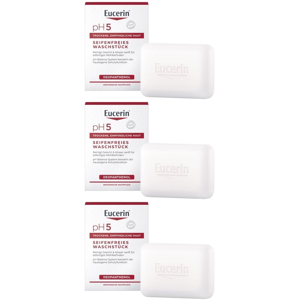 Eucerin pH5 seifenfreies Waschstück empfindl.Haut 3x 3x100 g Seife