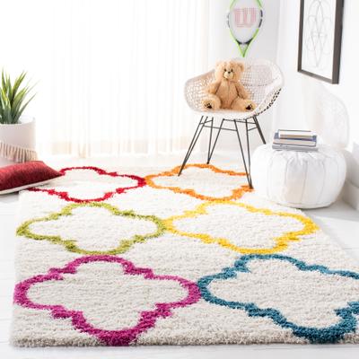 SAFAVIEH Kids Shag Orminda Geometric Nursery Playroom 2-inch Thick Rug