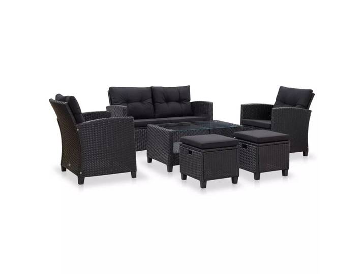 VidaXL - Gartensofa gewebe, One Size, Schwarz