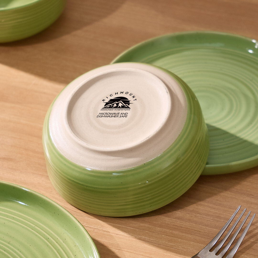 Latitude Run Stoneware Dinnerware Set Piece - Service for 6 Olive Green