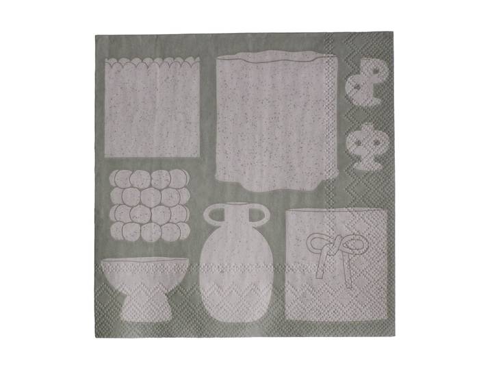 DBKD Serviette en papier Illustration 33x33 cm Lot de 20 Beige