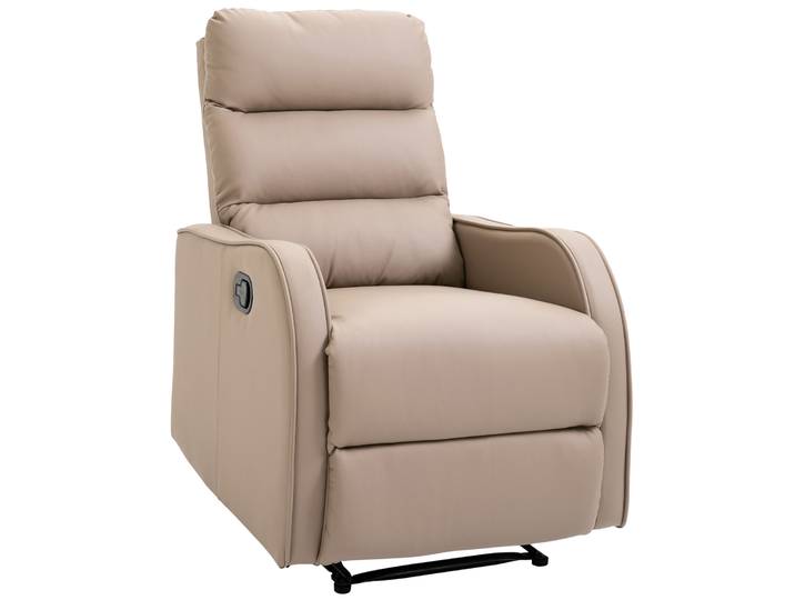HOMCOM Fauteuil Relaxant Inclinable, Canapé Relaxant Tapissé en PU avec Repose-Pieds Rétractable pour Chambre à Coucher Salon 65x89x100 cm Marron