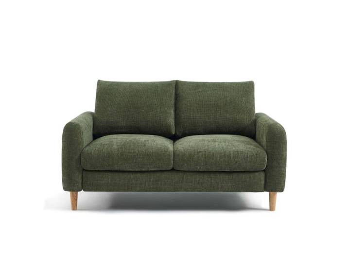 Canapé fixe droit tissu chenille 2 places vert