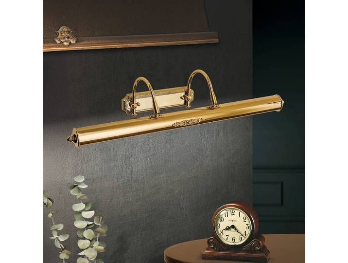 ORION Vergoldete Bilderleuchte Gustav aus Messing, 70 cm Gustav, dimmbar, messing / gold, für Wohn- / Esszimmer, Messing, Antik