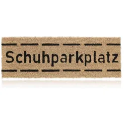 Relaxdays Kokos Fußmatte Schuhparkplatz schmal Hellbraun,Schwarz