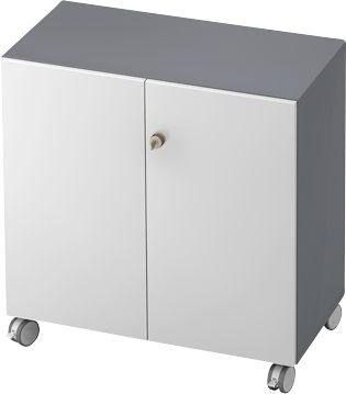 Rollenschrank TOPAS LINE, 2 Ordnerhöhen, Türen abschließbar, graphit/weiß