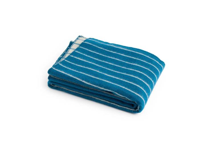 HAY Outdoor Market Wolldecke Blue-beige, 130x180 cm