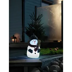 KONSTSMIDE LED Kunststoffschneemann, 38 cm, RGB-Farbwechsel, 1 RGB Diode, 4,5V, Außen (IP44), schwarzes Kabel