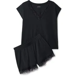 Tchibo - Shorty-Pyjama-Set - Damen - Gr. S - schwarz