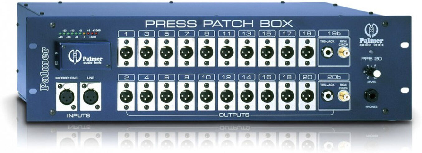 Palmer Pro Press Patch Box 20 Stereo Pressesplitter 10 Kanal Stereo / 20 K