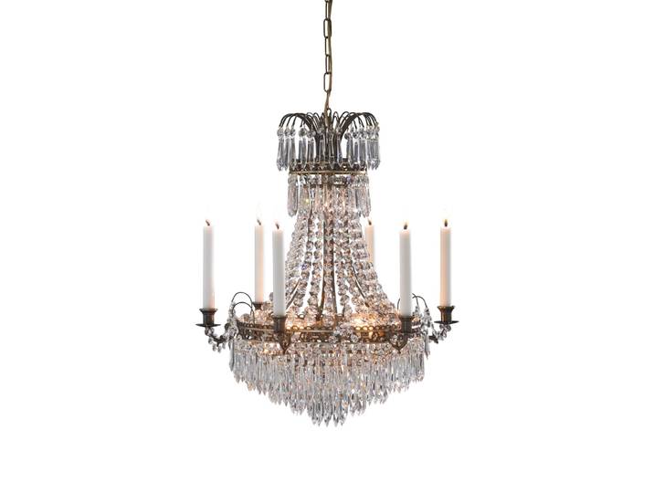 Lustre 7xE14 laiton antique