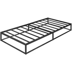 En.Casa, Bett, Metallbett Trerunta mit Matratze 90 x 200 cm Stahl Schwarz (90 x 200 cm)