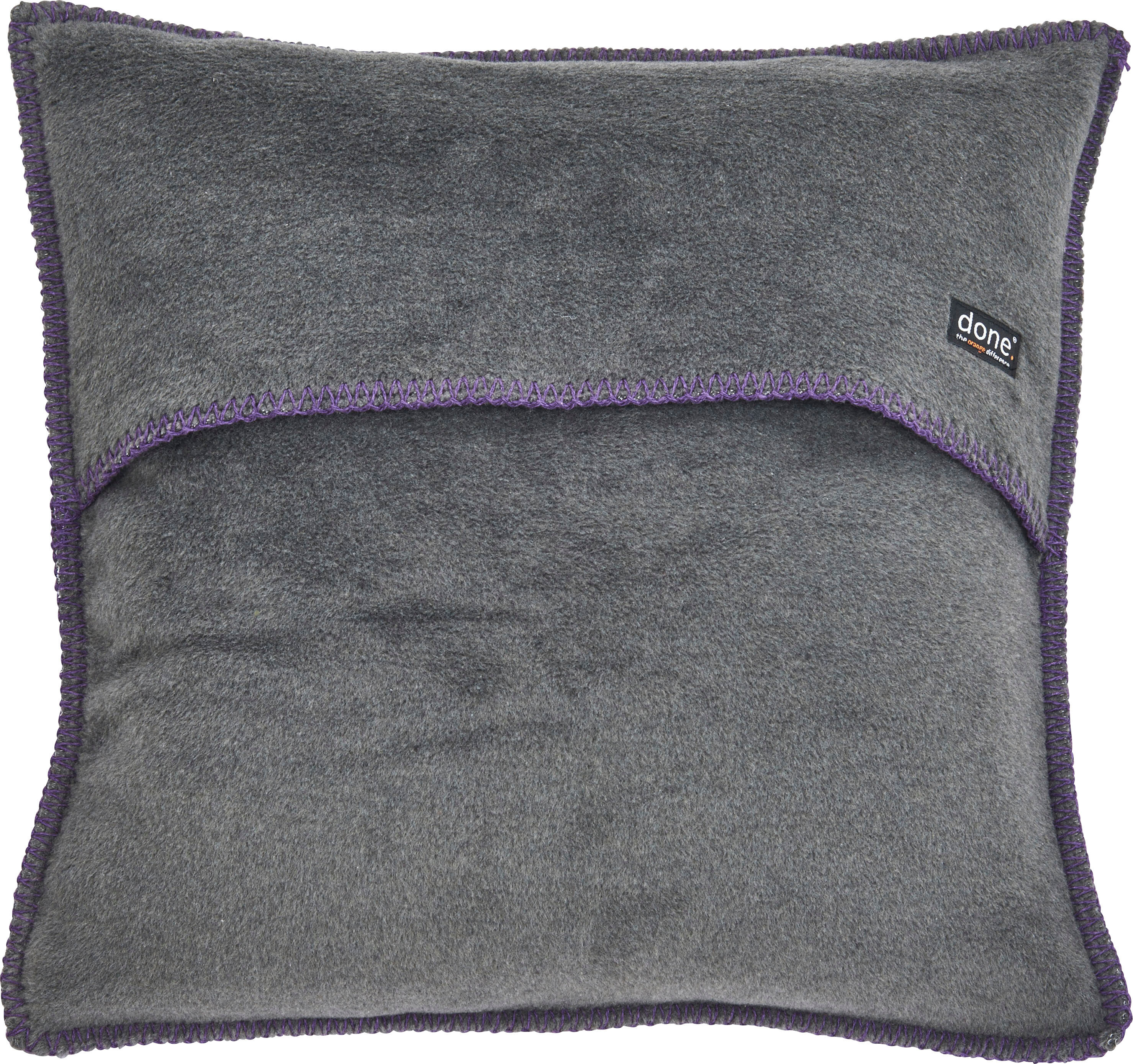 done. "Cozy" unifarben, Hotelverschluss, Kissenhüle ohne Füllung, 1 Stück anthrazit, lila, unifarben B/L: 45cm x 45cm, 1 Stk.