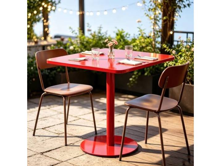 Terrassen-Esstisch für den Außenbereich Bartisch hohe Bistro-Pub-Tisch Küchen-Frühstückstische mit stabiler Basis und einfacher Montage, Getränke-Couchtisch für Milchtee-Shop(70x70x73cm)