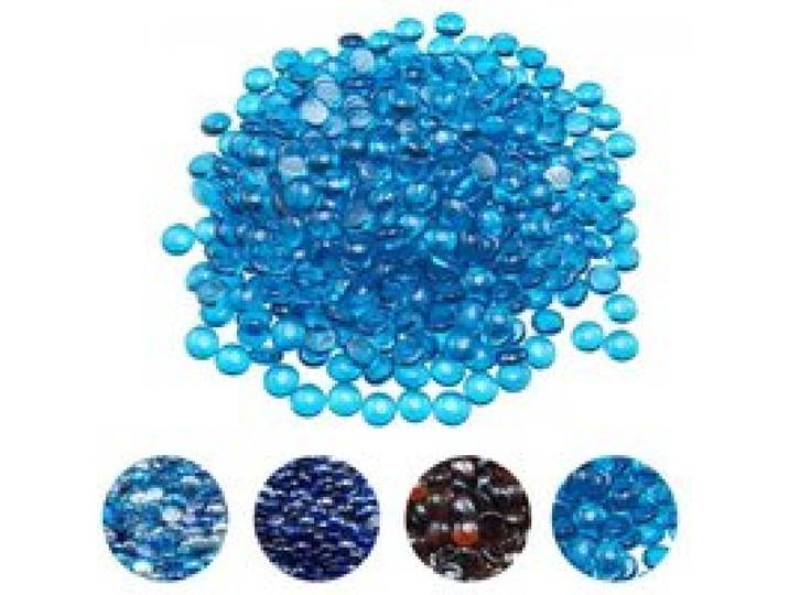 VEVOR Feuerglas, 9 kg hochtemperaturbeständige Glassteine, 19 mm rauchfreie Feuerstellen-Glasperlen, Feuerstelle Glasfelsen, Kaminglas, Feuerkristall, Feuerperlen, für Kamin Karibikblau