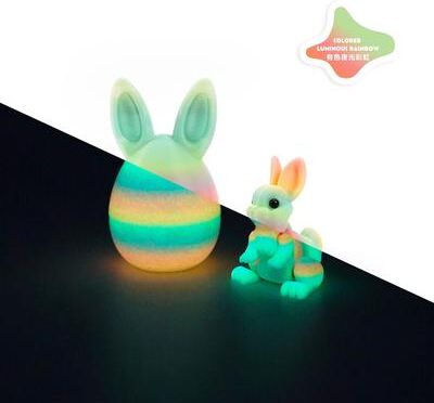 Uplift Picks Easter Rabbit Ornament 3D Printed Bunny Decor Egg Desktop Figurine b