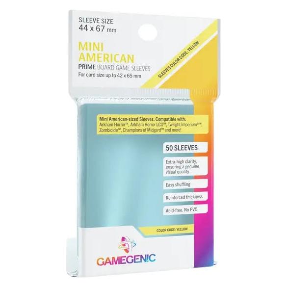 Gamegenic GGS10052 - PRIME Hüllen, amerikanische Minigrösse 44 x 67 mm - Transparent (50 Hüllen) (02870)