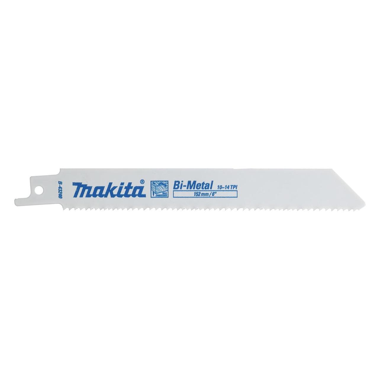 Makita B-43240 Kreissägeblätter BIM 152x0,9mm (10-14tpi), 5 Stk., für Metall, Holz, Holz mit Nägeln 5-100mm (B-43240)
